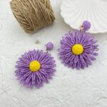 گوشواره زنانه مدل حصیری طرح گل کد E5678