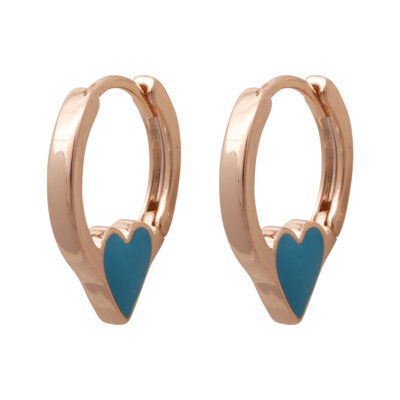 گوشواره زنانه ژوپینگ مدل قلب فیروزه ای کد E5549