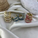 گوشواره زنانه میناکاری مدل حلقه ای کد E6419