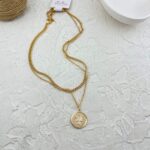 گردنبند زنانه ژوپینگ مدل سکه دو ردیف کد N5118