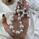 آویز کیف چارم بگ پاپیون مروارید کد J4205