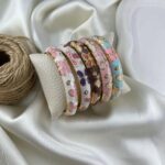 دستبند زنانه بنگل مدل میناکاری B5513