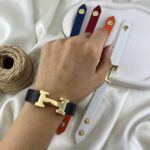 دستبند زنانه چرمی مدل هرمس کد B5536