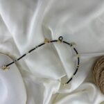 پابند زنانه تابستانی مهره ای مدل سکه چشم نظر کد A4650