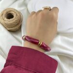 دستبند زنانه بنگل مدل رزین کد B5574