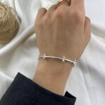 دستبند زنانه بنگل مینیمال مدل توپی کد B5506