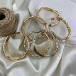 دستبند زنانه بنگل مدل میناکاری B5516