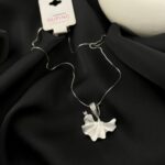 گردنبند زنانه ژوپینگ مدل گل نگین جواهری کد N5295
