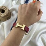 دستبند زنانه چرمی مدل هرمس کد B5536