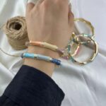 دستبند زنانه بنگل مدل میناکاری B5517