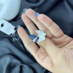 گردنبند زنانه ژوپینگ مدل گل نگین جواهری کد N5295