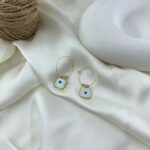 گوشواره زنانه مدل چشم نظر کد E6520