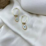 گوشواره زنانه مدل چشم نظر کد E6519