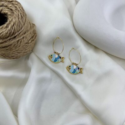 گوشواره زنانه مدل ماهی کد E6518