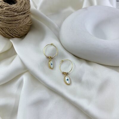 گوشواره زنانه مدل چشم نظر کد E6519
