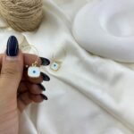 گوشواره زنانه مدل چشم نظر کد E6520
