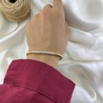 دستبند زنانه ژوپینگ بنگل مدل توپی جواهری B5606